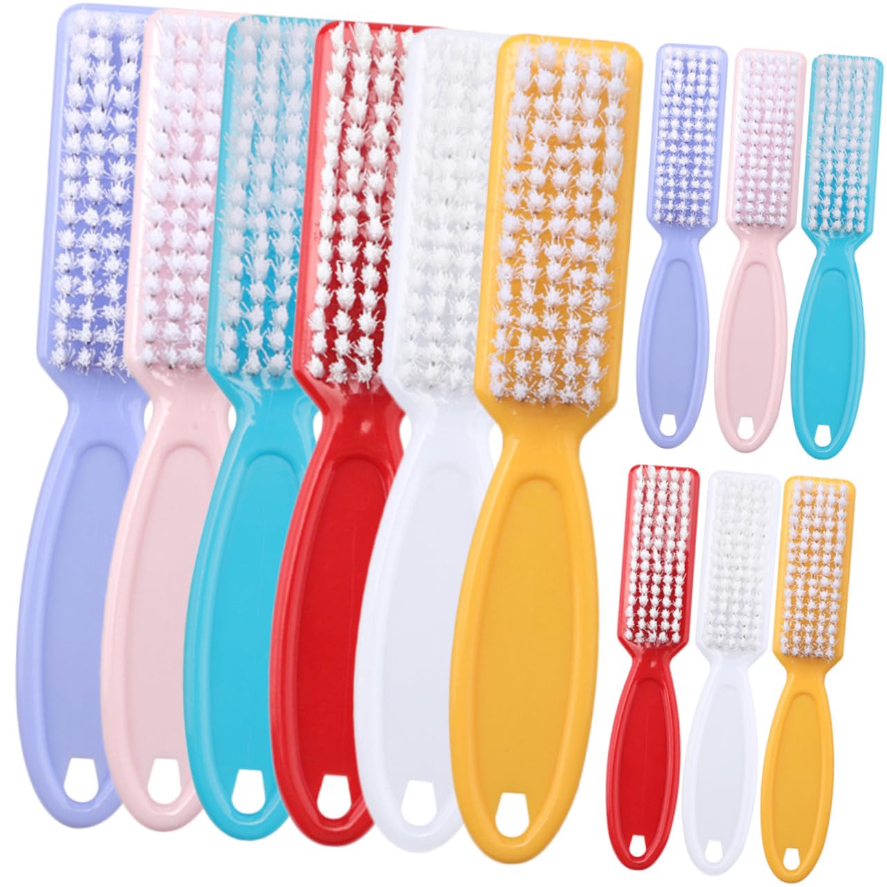 Homoyoyo 24piezas Cepillos para Herramienta de Limpieza de Uñas para Salón de Manicura Cepillo Multifuncional Agarre Manual para Limpieza de Uñas Casera