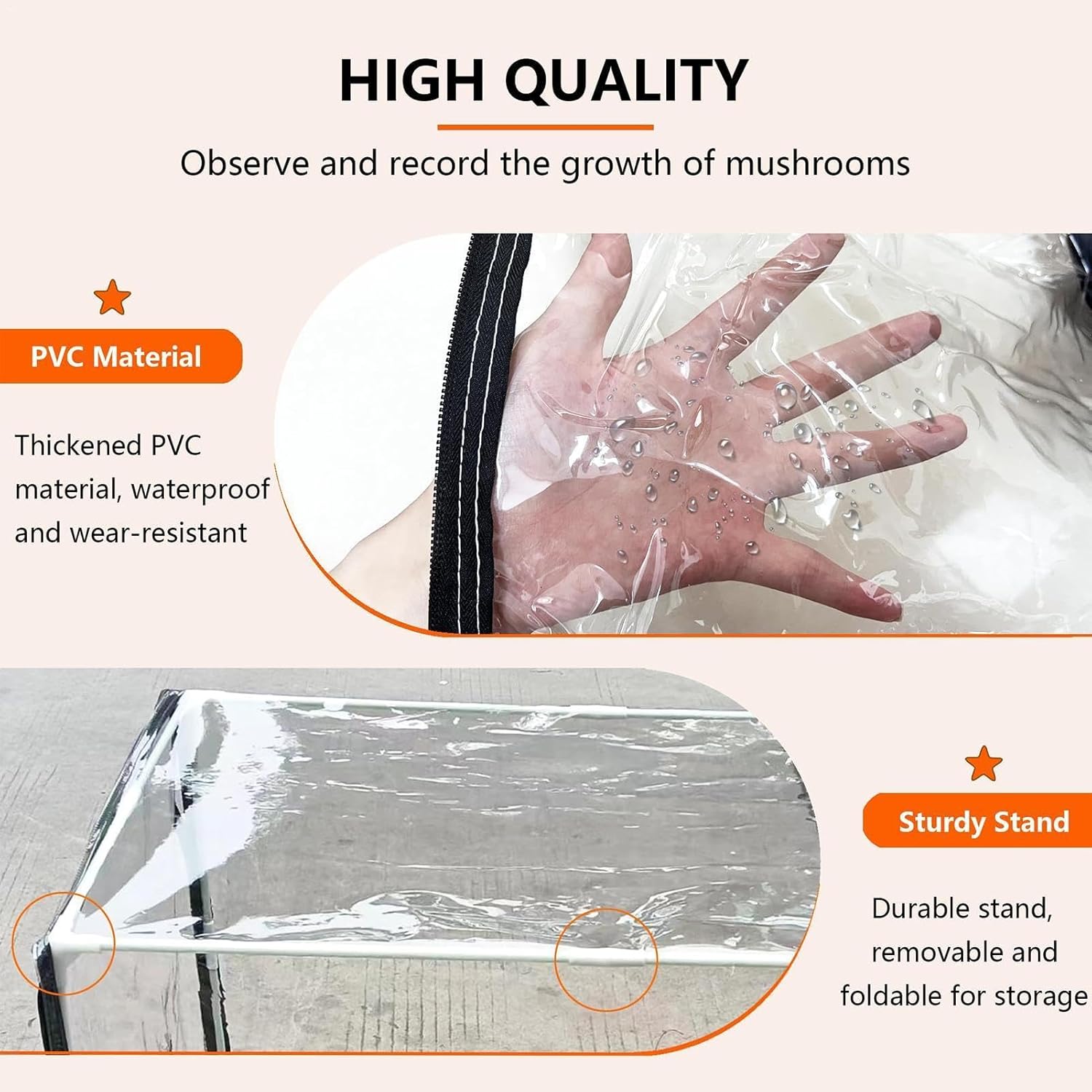Still Air Box - Mushroom Grow Box, Large Mushroom Growing Tent, Fiberglass Frame, PVC | High-Visibility Mycology Still Air Case with Fume Hood, Grow Bags for Mycology Supplies, Home Scientists