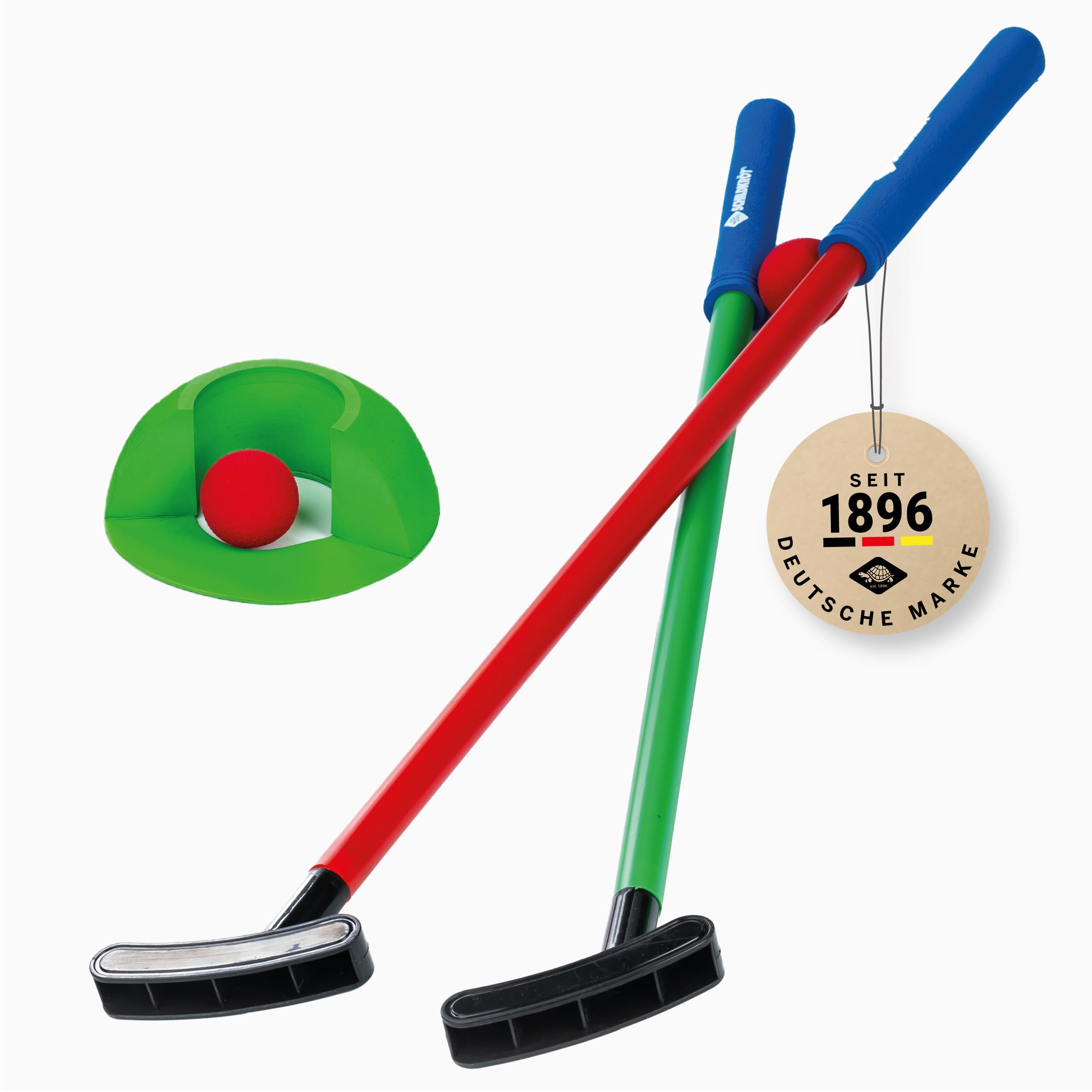 Schildkröt Mini-Golf Set pour Enfants - Set Complet avec 2 Clubs, 2 balles en Mousse & Cible - Indoor & Outdoor Golfspiel - Lernspiel für Koordination & Bewegung AB 4 Jahren