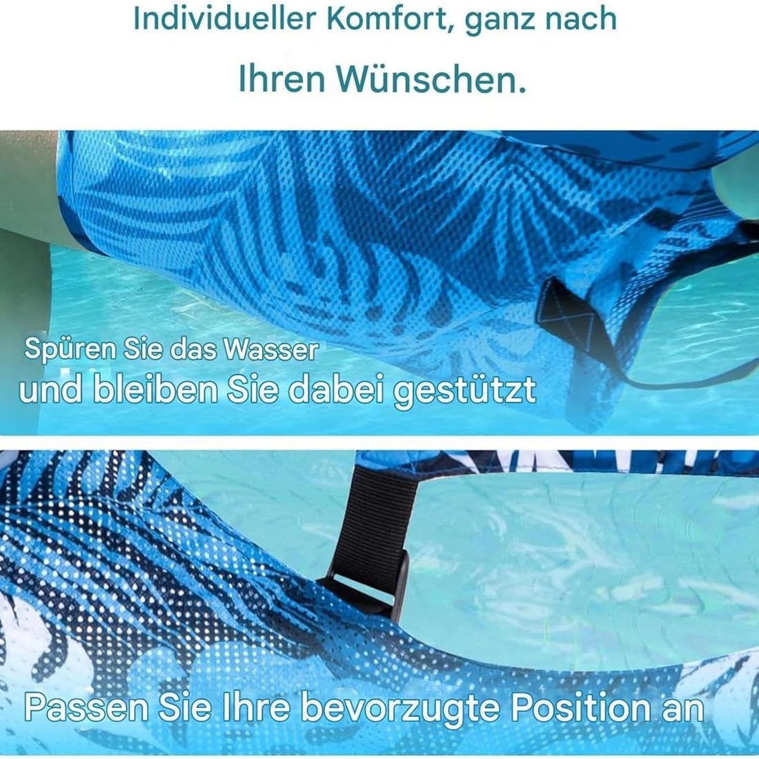 113 kg Max Belastung Aufblasbarer Pool-Schwimmsessel, Liege Pool Aufblasbar