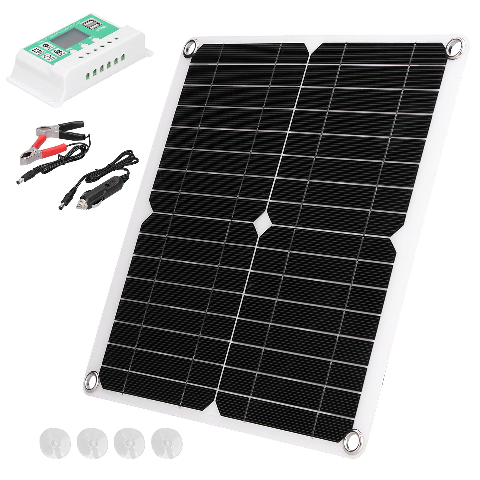 Pannello solare flessibile in silicio monocristallino da 40 W 18 V con regolatore di carica solare da 40 A e doppia porta USB.