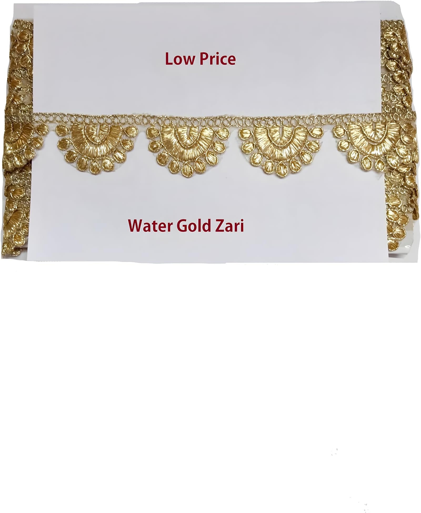 Balar Lace Border Material Gota Patti Sewing Embroidery Flower Cutwork Design Trim Heavy Zari Work Laces Border for Sarees, Dupatta,Blouse, Kurtis, Dresses, Home Décor, and Crafts Ribbon Roll 9Mtr