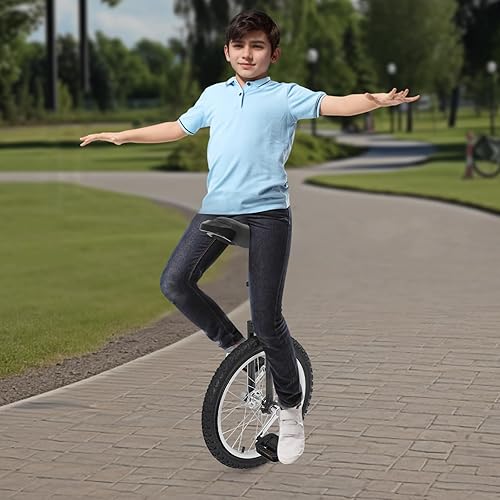 Miniatura 89 de Monociclo de rueda, bicicleta de una rueda con borde y pedales, monociclos de acero modernos para edades unisex de 10 a 60 años, entrenamiento