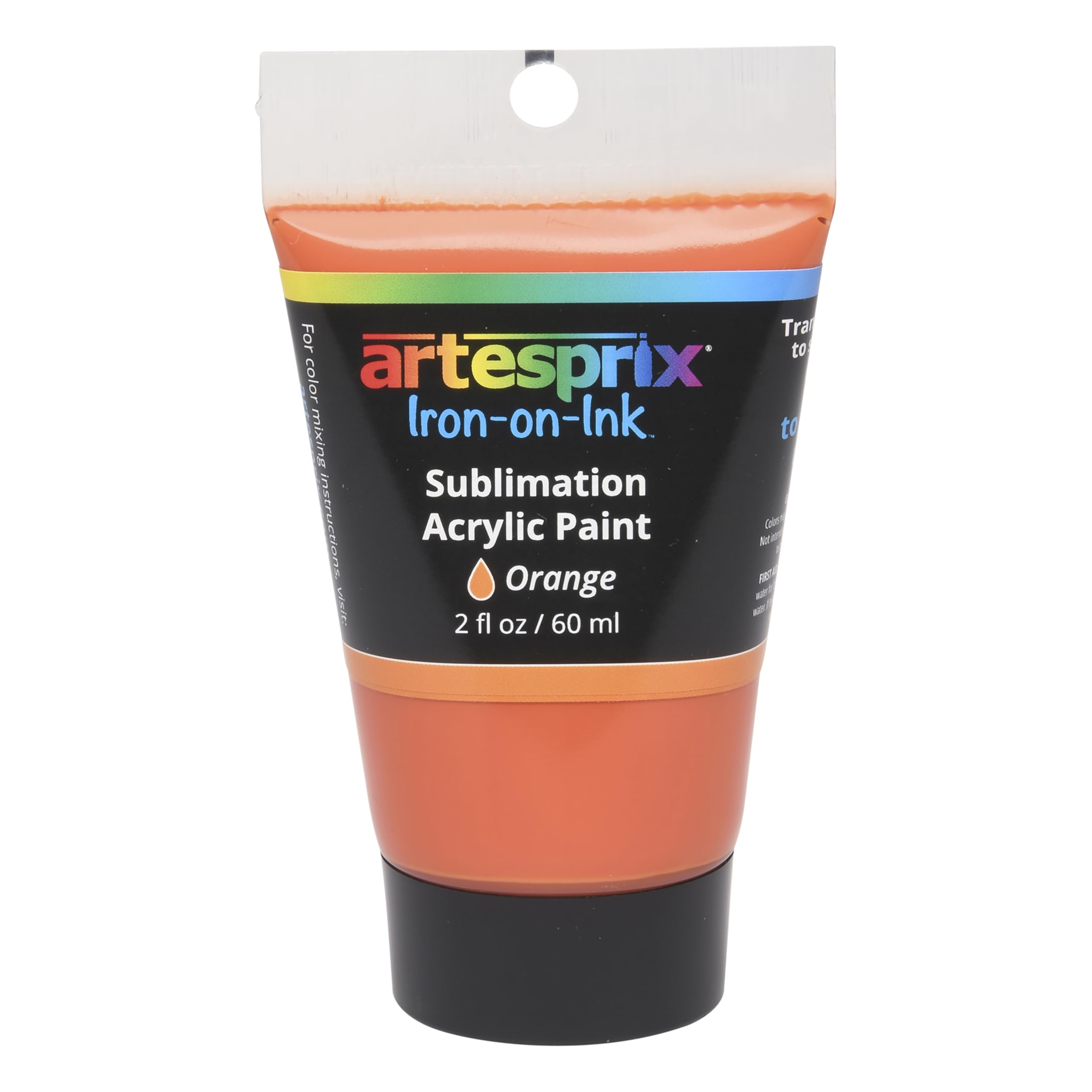 Artesprix Iron-on-Ink Sublimation Acrylic Paint, Orange, 2 Fl Oz