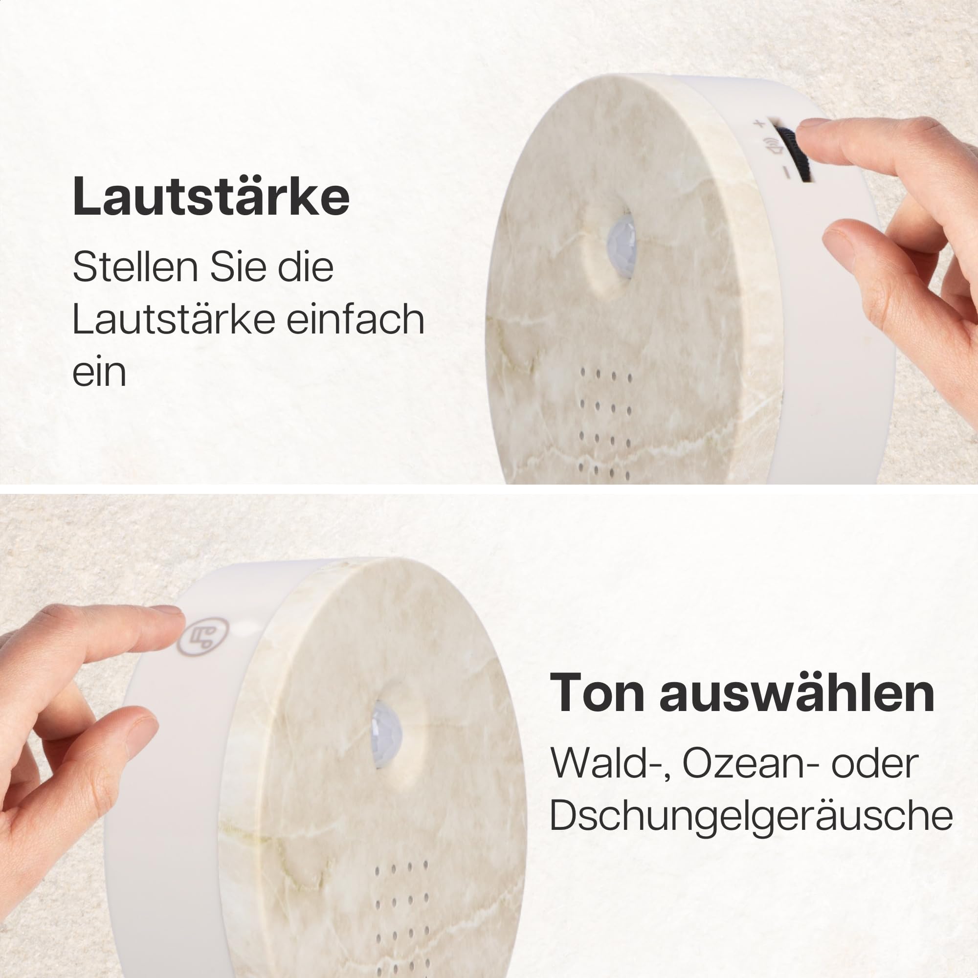 Melodiez Vogelgeräusche Hütte mit Sensor - Box Inkl. Batterien und 4 natürlichen Vogel, Ozean und Dschungel Geräusche - Vogelhaus mit Sound - Haus oder WC (Naturstein, Kompaktes Design)