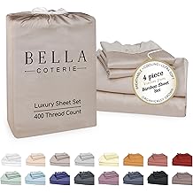Bella Coterie Luxury Bamboo Viscose Queen Size Sheet Set 
