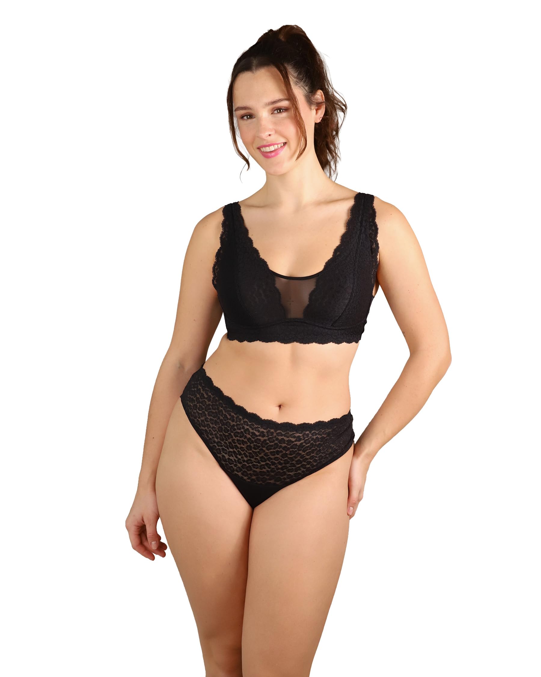 SugarShape Bralette ELVA Bralettes unwattiert bügellose BHS,Spitzen-BHS