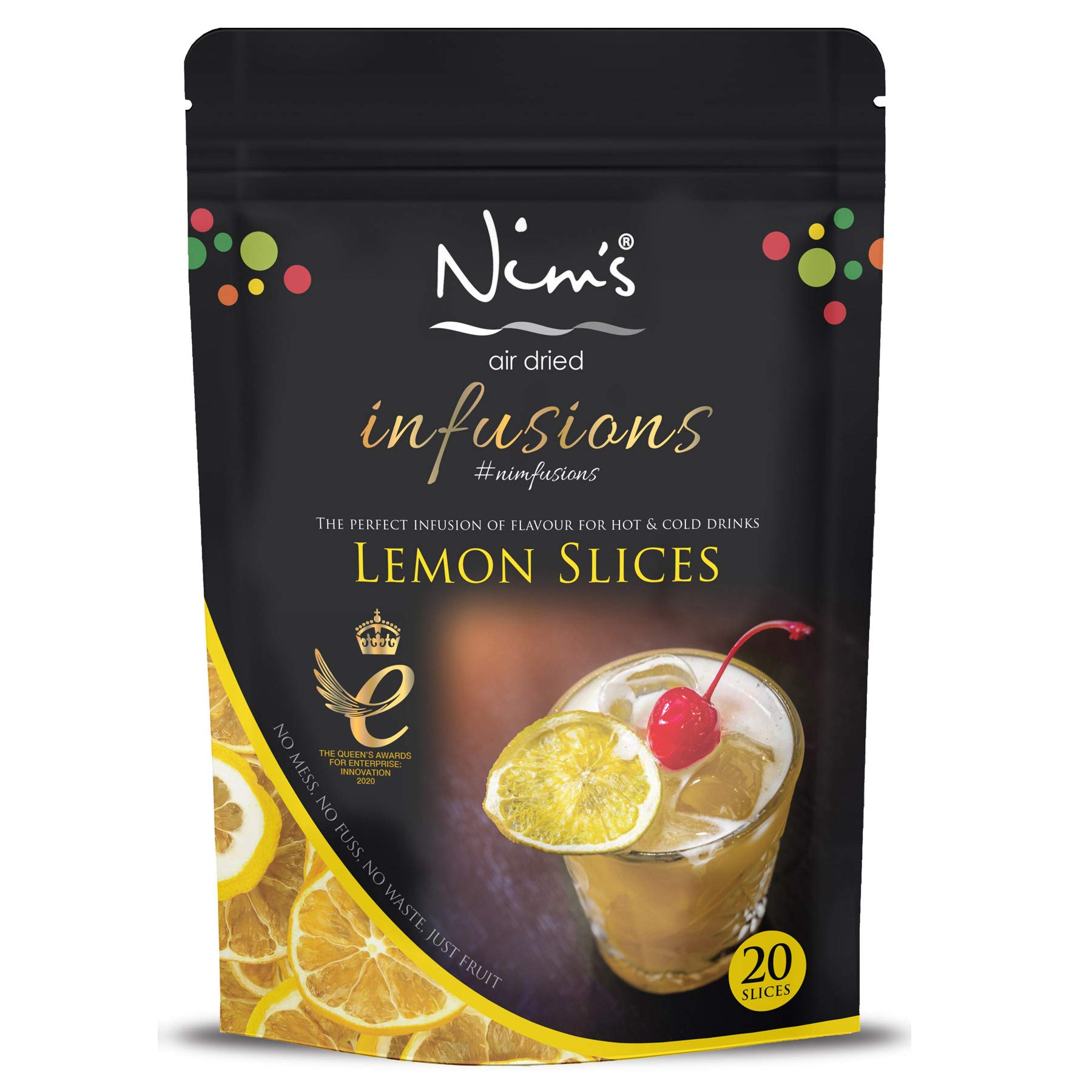 Nim's Dehydrated Dried Lemon Cocktail Drink Garnish Slices 50g