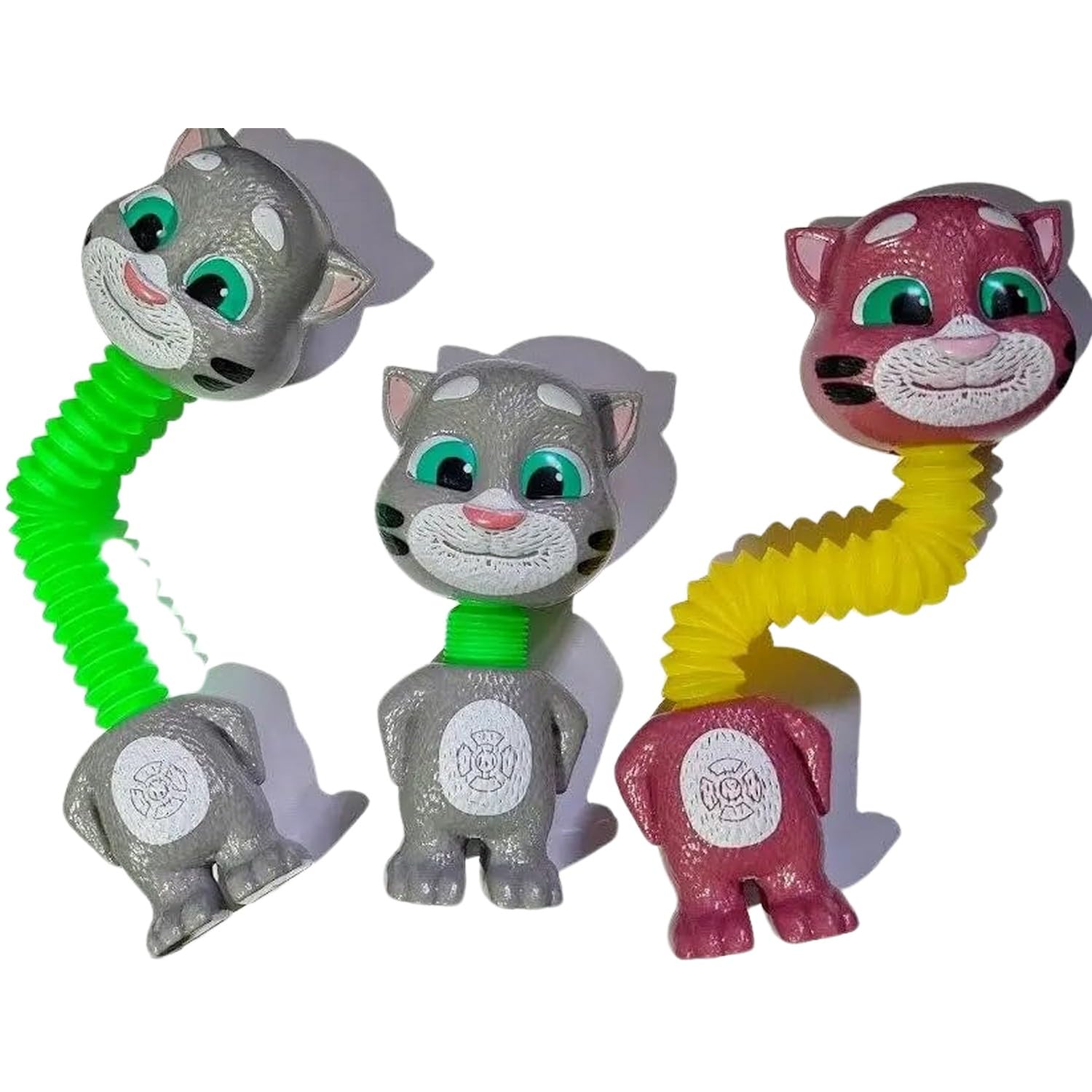 Vajito Telescopic Tube Shape Changing Cute Tom Cat Pop Tubes Fidget Toys Parent-Child Interactive Toy Multicolor(Any Random Color Will be Sent) (Telescopic Tom 4 Piece)