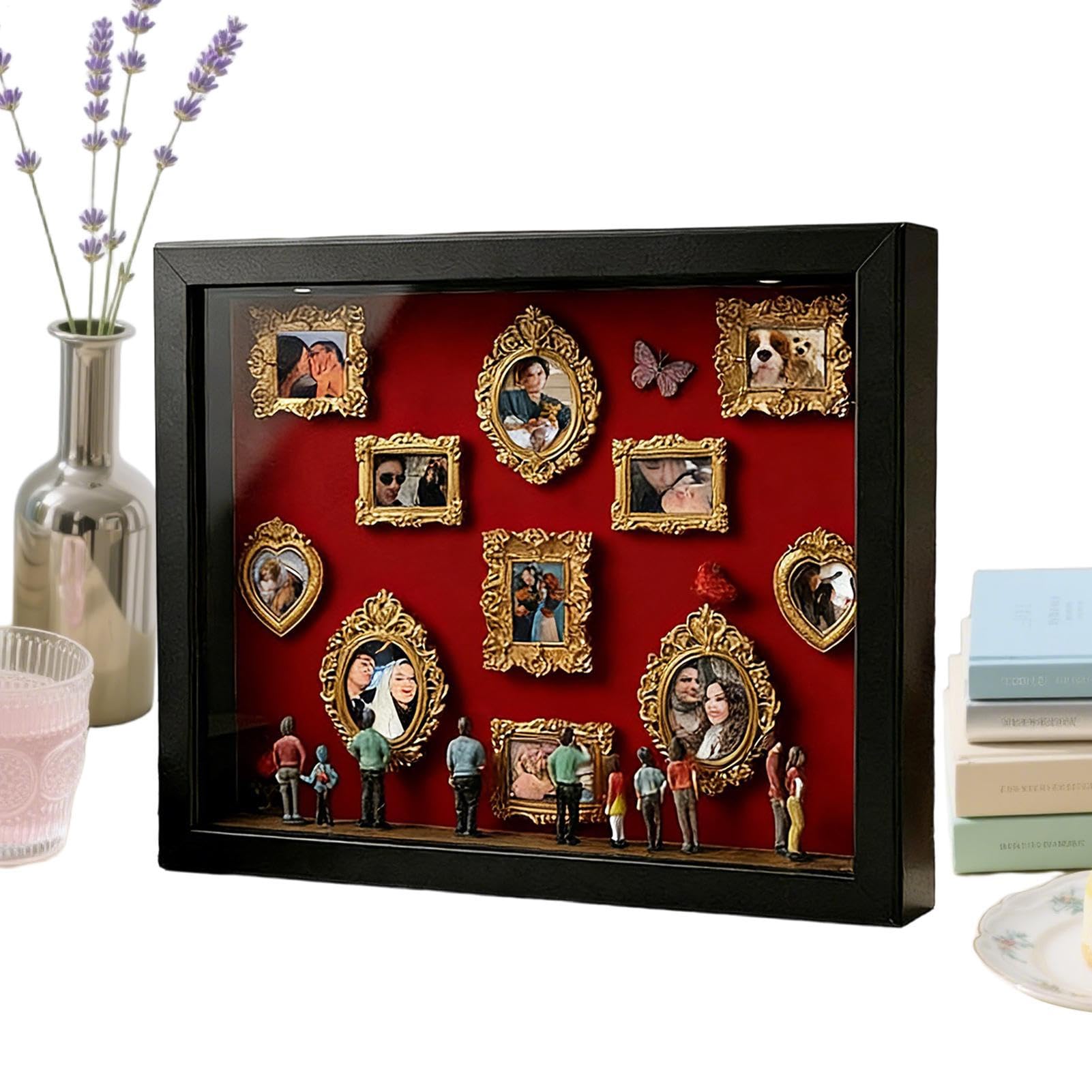 Cadre photo miniature étui mémoire LED 11 pièces exposition anniversaire