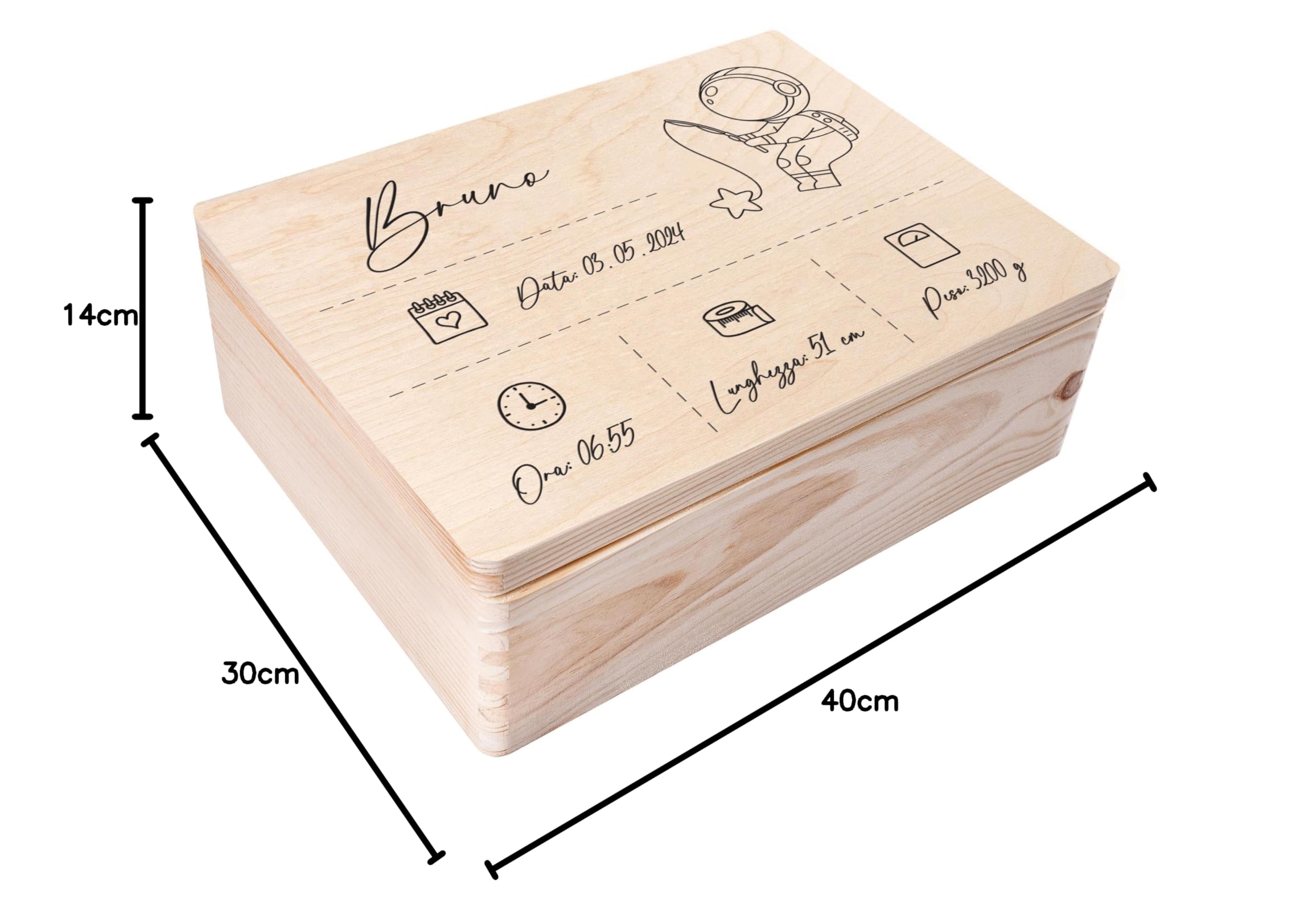 Creative DECO Caja de Recuerdos Personalizada para Bebés/Regalo Niños