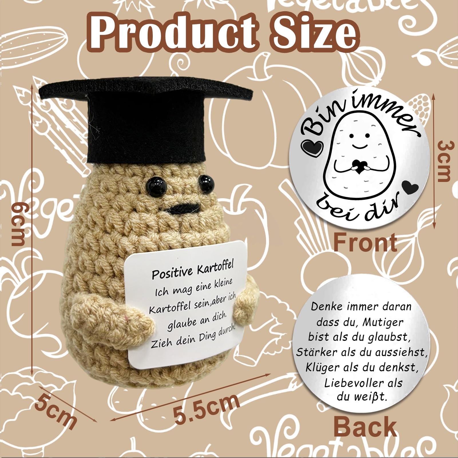 Positive Kartoffel - Niedlicher Mutmacher Mit Glücksbringer & Karte Für Gute Laune