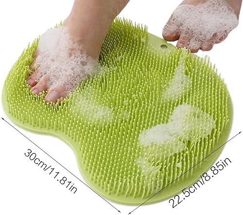 yungluner Limpiador masajeador de pies de ducha para ducha, tapete de baño, almohadilla de masaje antideslizante con cepillo de lechón, almohadilla