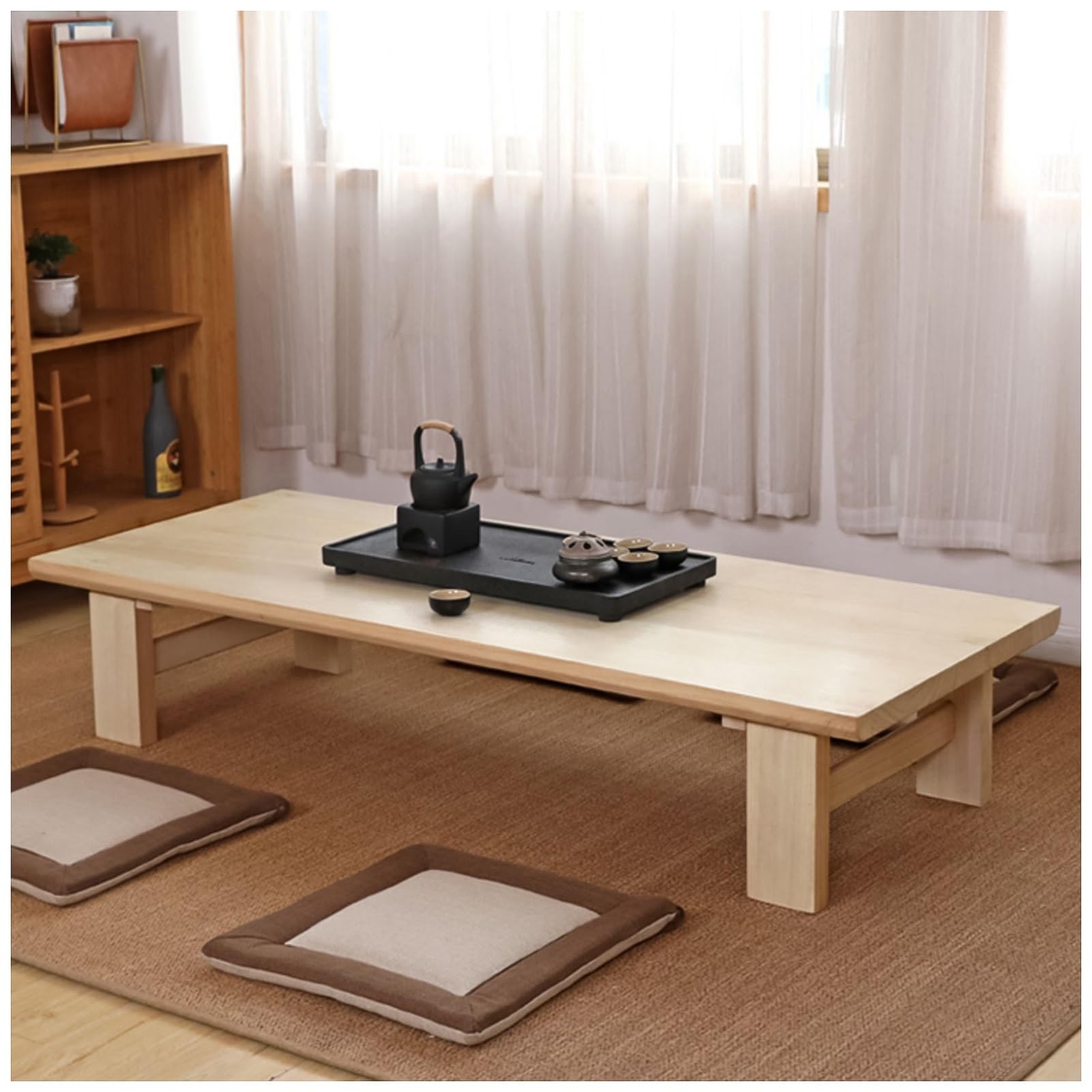 Amazon｜47インチ 和風フロアテーブル、ヴィンテージ ティーテーブル