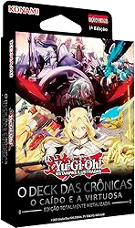 Konami Yu-Gi-Oh! O Deck das Crônicas, O Caído e a Virtuosa, Edição Totalmente Metalizada, 51 Cartas Ultra Raras, com Tapete de Duelo, 1ª Edição em Português