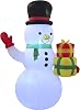 Joiedomi 5 FT Christmas Inflatable Snowman Decoration, Blow Up Snowman Inflatable with Built-in LEDs, White, LED, Perfect for Christmas Outdoor Yard Garden Decorations