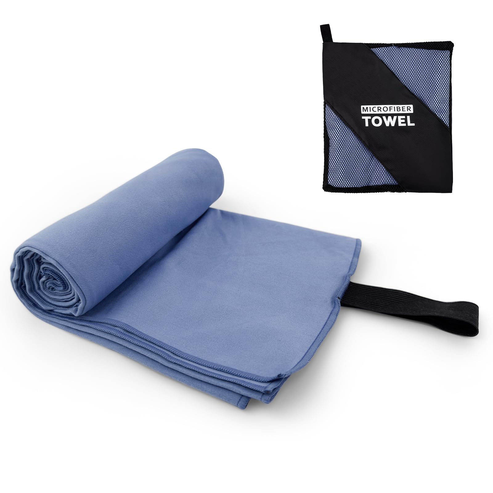 Yaozoon Camping Towel XL Size Microfiber Quick Dry Swimming Pool Beach Travel Body Hot Yoga Mat Towels(Navy Blue, 1 Pack XL)