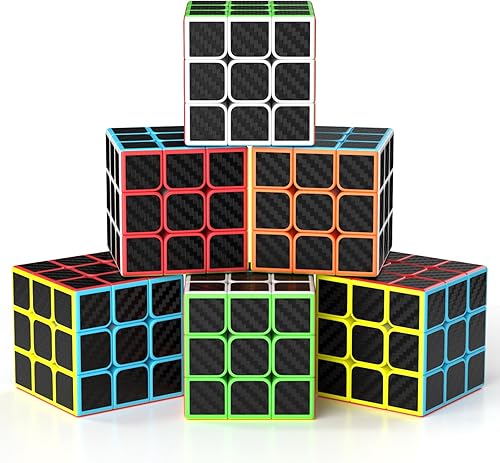 Vdealen Juego de cubos de velocidad de 3 x 3 x 3 pulgadas, paquete de 6 cubos mágicos a granel, premio escolar para estudiantes, regalos de fiesta