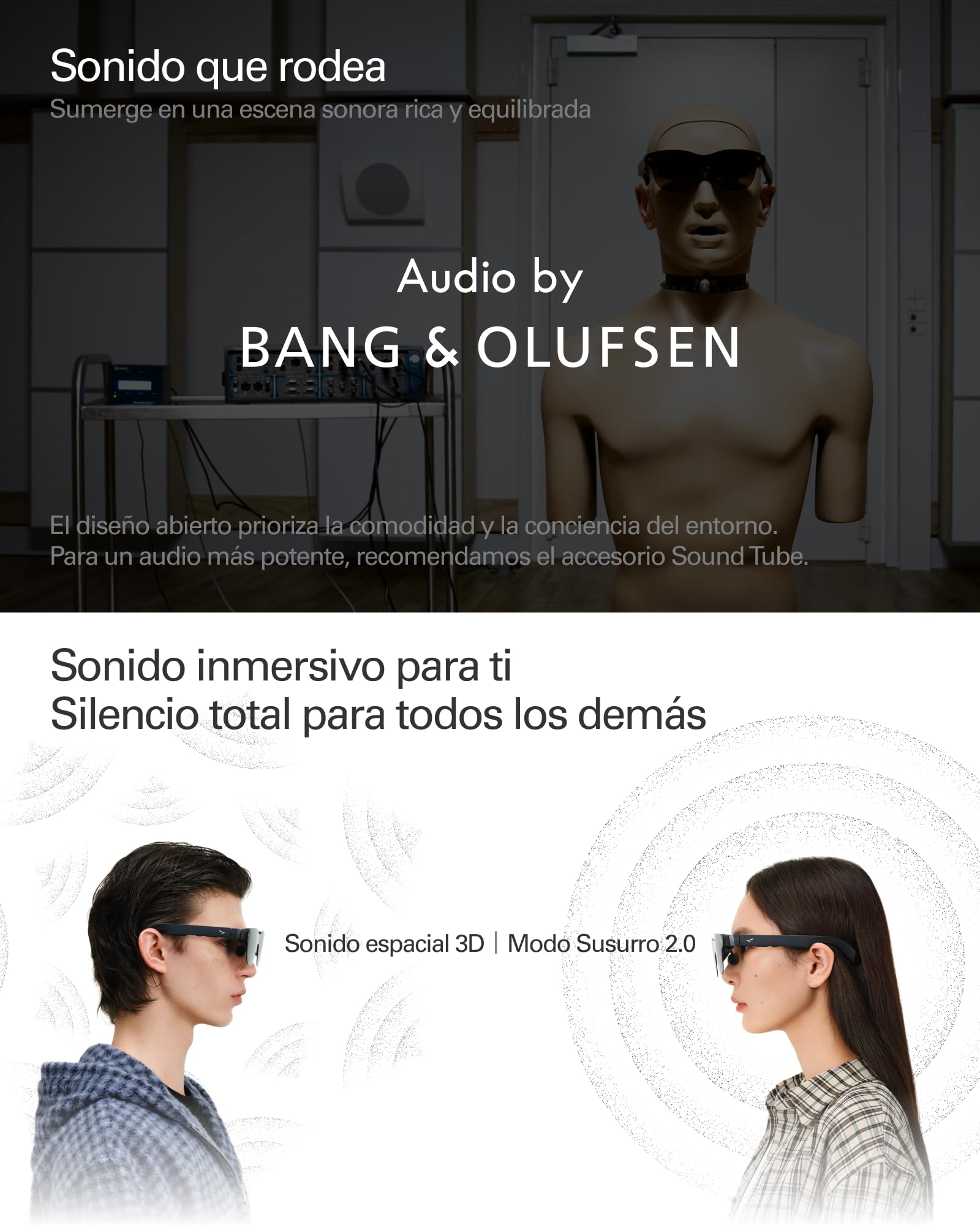 RayNeo Air 4 Pro Gafas AR/XR, Pantalla HDR10, Chip Vision 4000, Cine Virtual 201 Pulgadas, Audio by Bang & Olufsen, Gafas 3D para Películas y Juegos para iPhone 17,16,15/Android/Mac/Steam Deck/PS4/5
