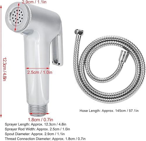 Miniatura 5 de Garosa Pulverizador de bidé de mano con soporte, manguera de bidé, ABS galvanoplastia, espray de lavado femenino para cocina, inodoro, limpieza de
