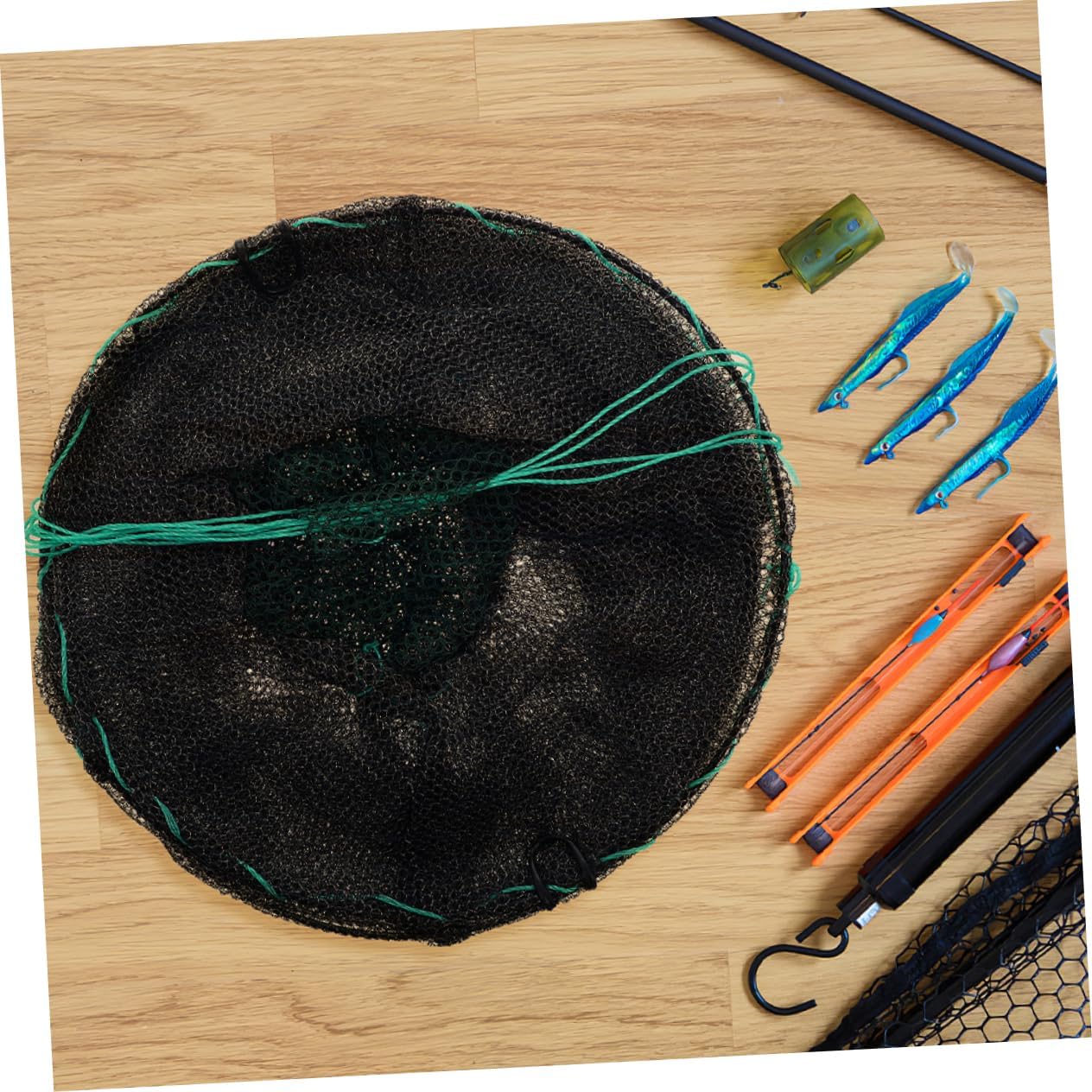 SUPVOX Collapsible Fishing Net Trap for Shrimp Lobster and Crawfish Durable Material Spring Loaded Mechanism