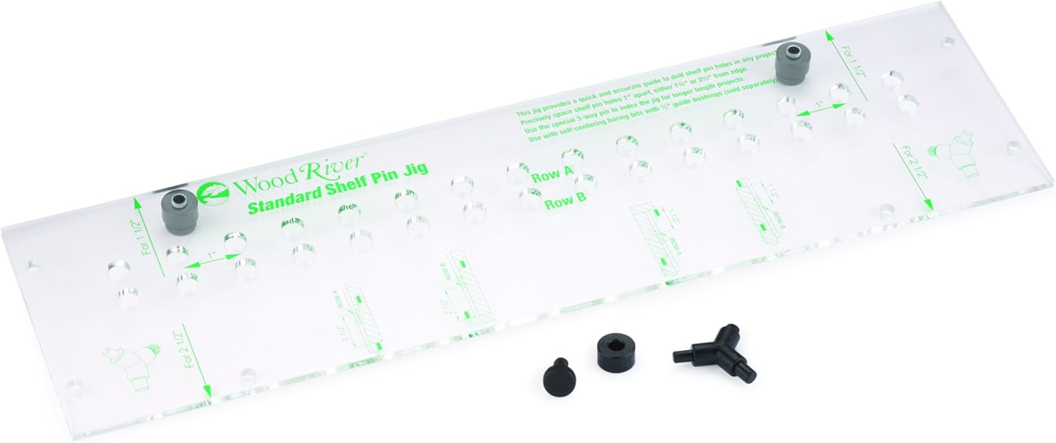 WoodRiver 15Hole 1" Spacing Shelf Pin Jig Mounted Bathroom Shelves