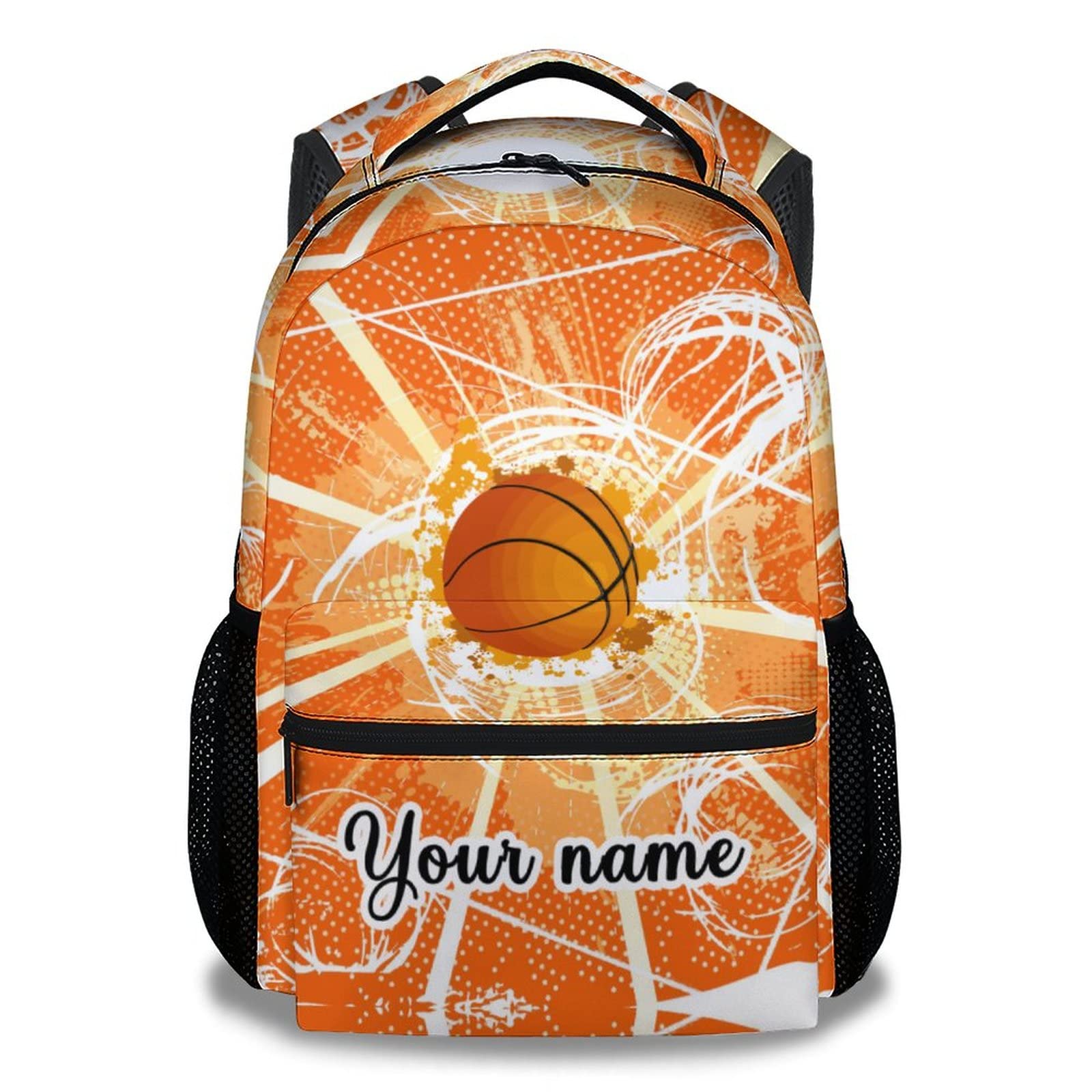 COOPASIA Basketball Backpack for Girls Boys, 16 Inch Basketball Theme Bookbag with Adjustable Straps, Durable, Lightweight