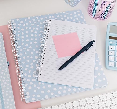 Miniatura 6 de Steel Mill & Co - Lindo cuaderno de espiral grande con rayas universitarias, 11 x 9.5 pulgadas con tapa dura duradera y 160 páginas forradas, puntos