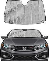 Vista 18 de Parasol de parabrisas para Honda Civic 2016-2021 Touring Type R con cámara, reversible, plateado/negro