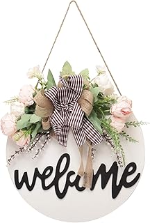 Welcome Sign for Front Door,Wreaths for Front Door,Front Door Decor,Decorations for Spring Summer ,Restaurant , Home, Door...