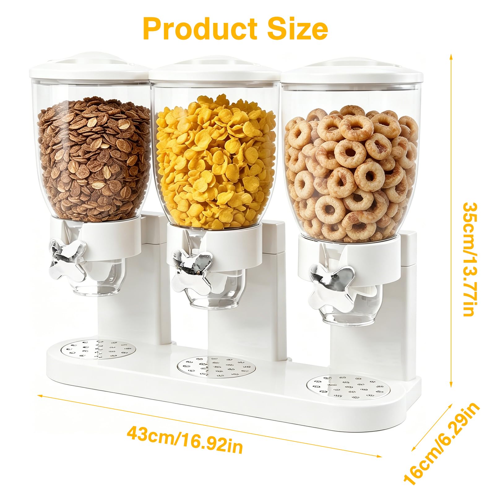 FARYODI Distributeur de céréales Countertop 2 l, distributeur alimentaire en plastique, distributeur de céréales et distributeur de cornflakes, idéal pour les bonbons, les boîtes de conservation (3)