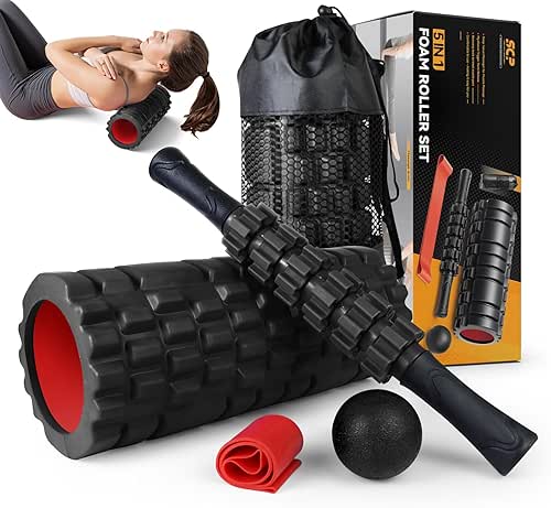 5 in1 Foam Roller Set, Trigger Point Foam Roller, Massage