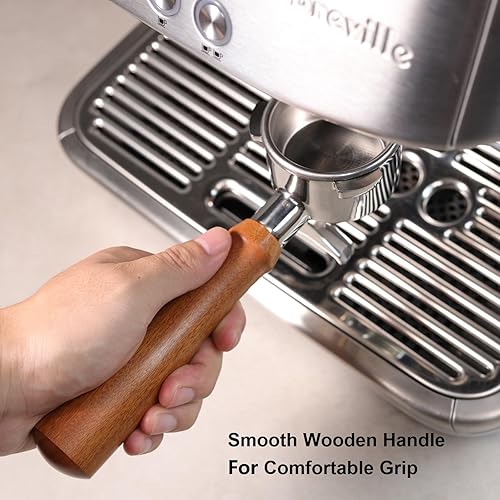 Miniatura 5 de Portafilter - Boquilla doble de 2.126 in compatible con Breville Bambino Plus (BES500)Infusor (BES840XL) con mango de madera