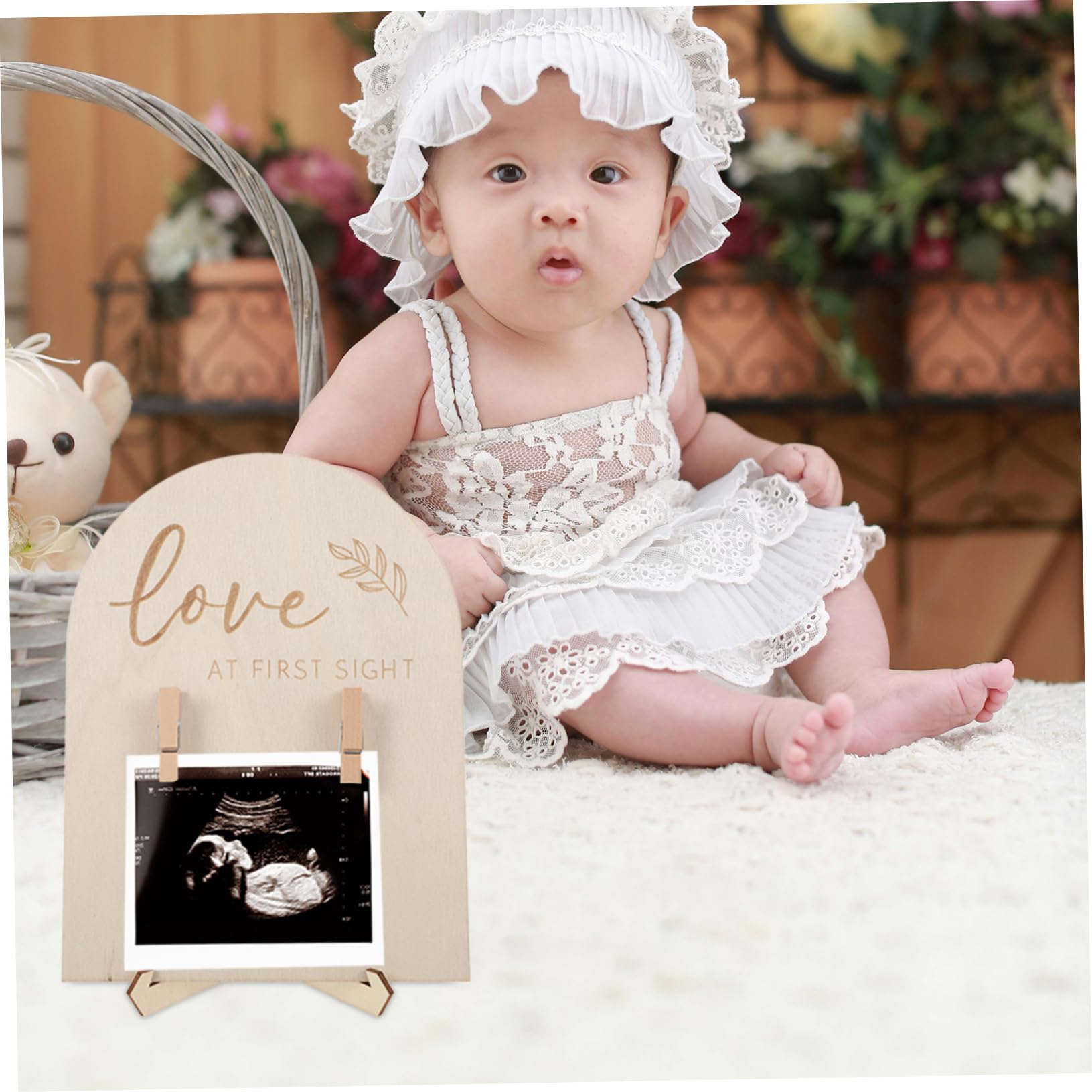 ifundom 1 Set Ultrasonic Photo Frame Photo Album Sonogram Photo Album Nursery Decor Picture Frame Newborn Picture Frames Picture Frame Photo Board Photo Frame