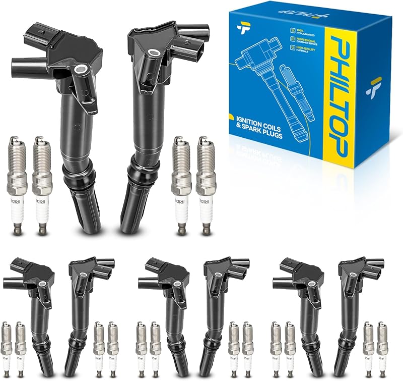Kit de bobinas de ignição e velas PHILTOP UF639 para Ford F-150 e Super Duty – 16 velas e 8 bobinas