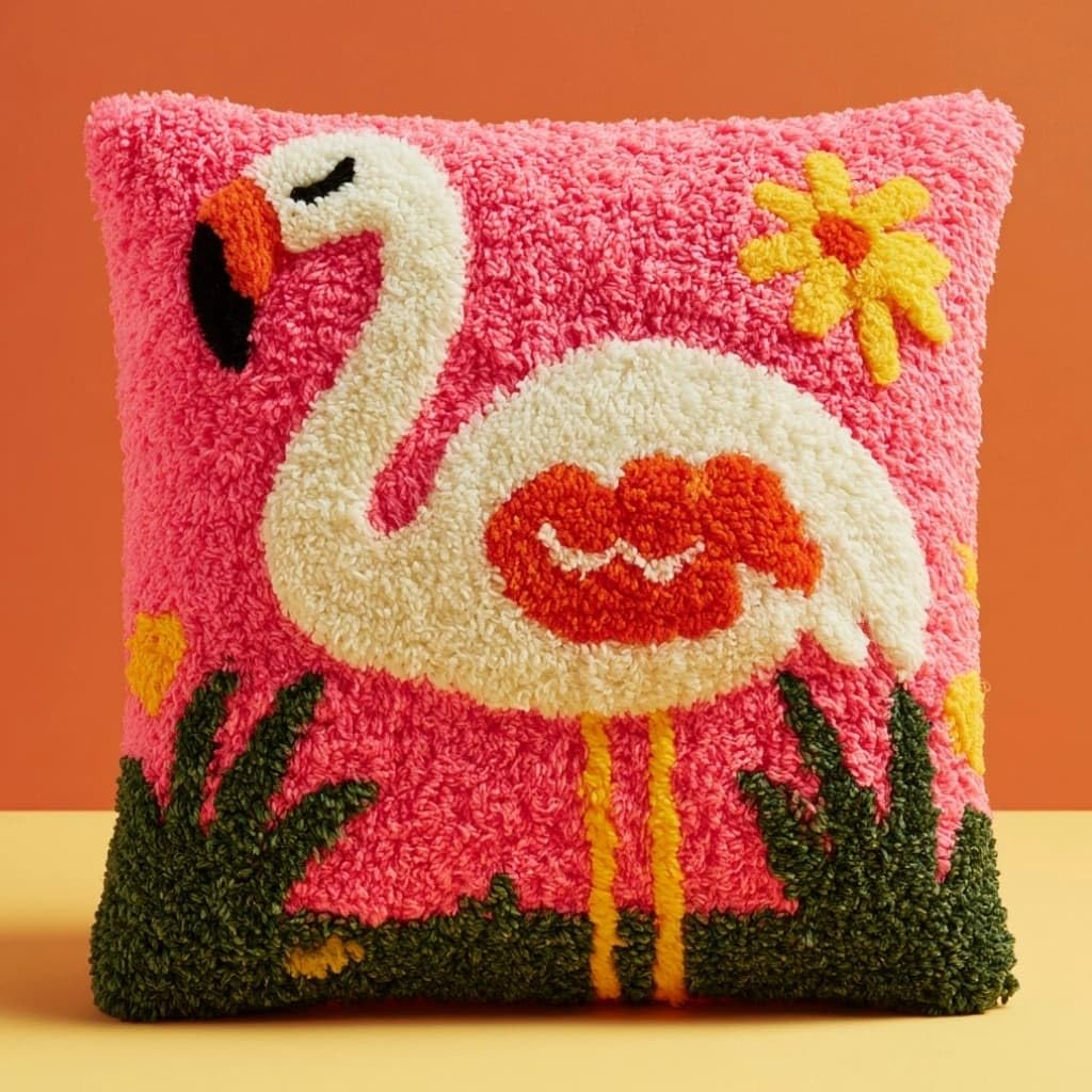 Taxpy E Latch Hook Cushion Kits Big Bird 17X17 Inch