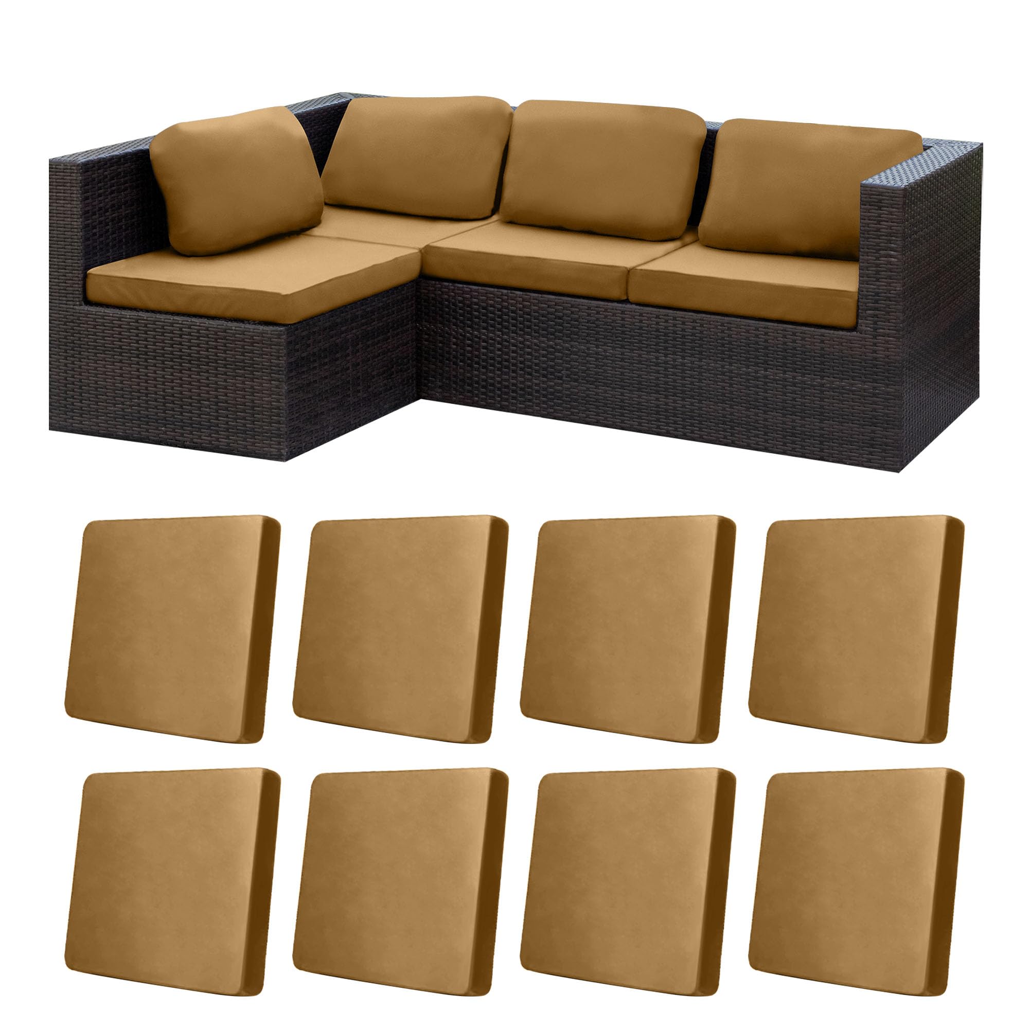 8 Pcs Outdoor Cushion Covers, Patio Sofa Cushion Covers Replacement