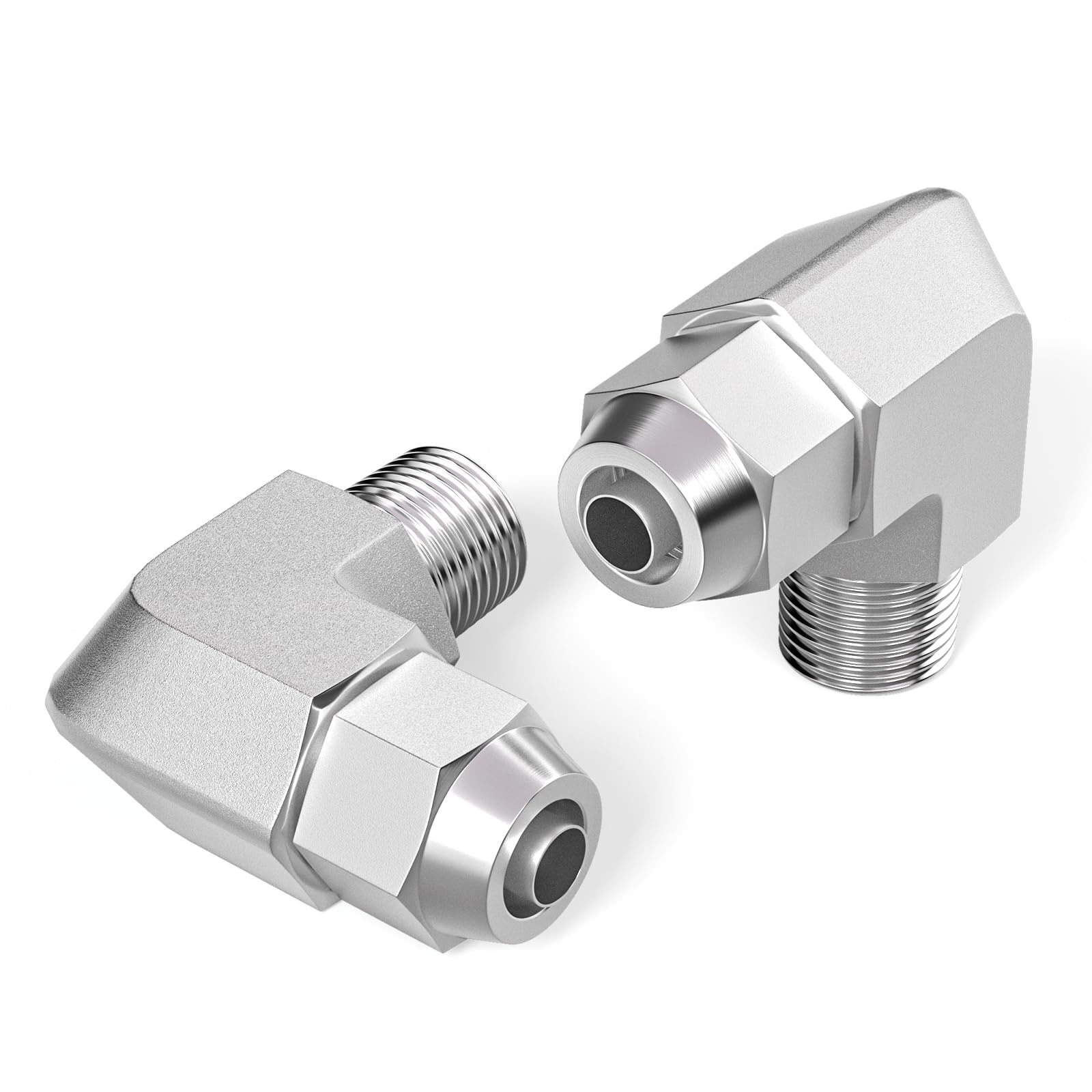 Accesorios de tornillo rápido 1/4 acero inoxidable codo neumático NPT