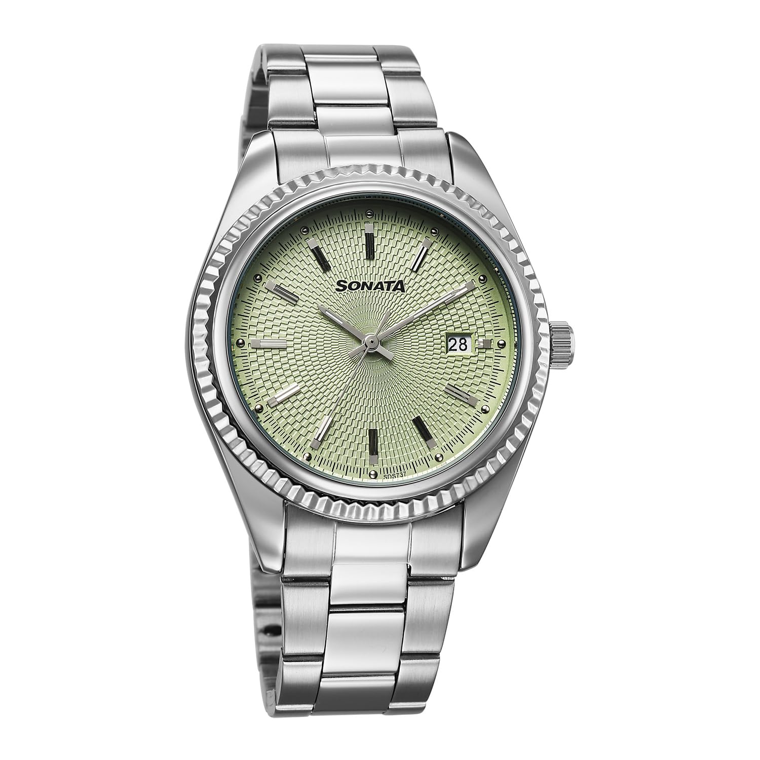 Sonata Festive 2.0 Quartz Lt. Green Round Dial Men's Watch | Stainless Steel Strap Material | Watches for Men Analog - 77198SM01-picture-19