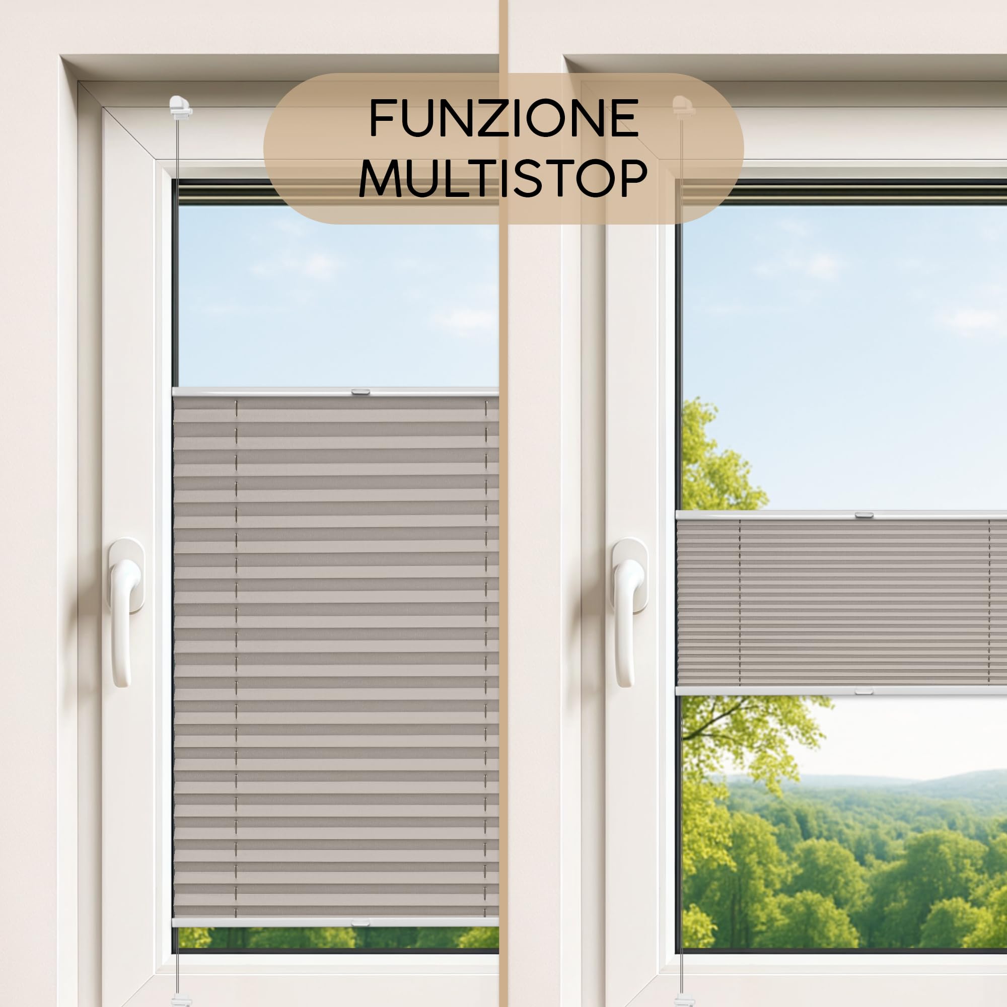 Concept Blinds - Tende Plissettate Oscuranti Personalizzabili – Installazione Senza Forare – Tessuto Oscurante – Per Finestre da 30-130 cm x 40-230 cm