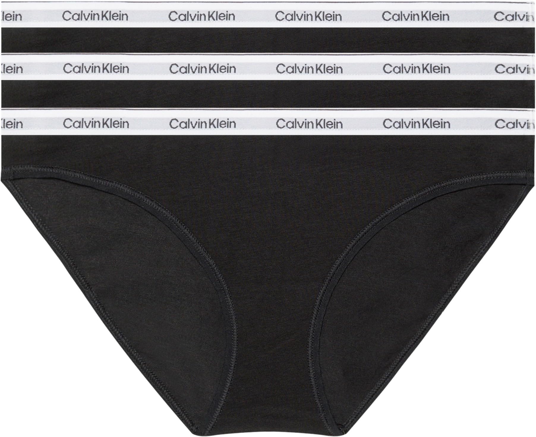 Calvin Klein Women's Black (Black/Black/Black) ’S 3 Pack Cotton Bikini Briefs With Stretch, Xl