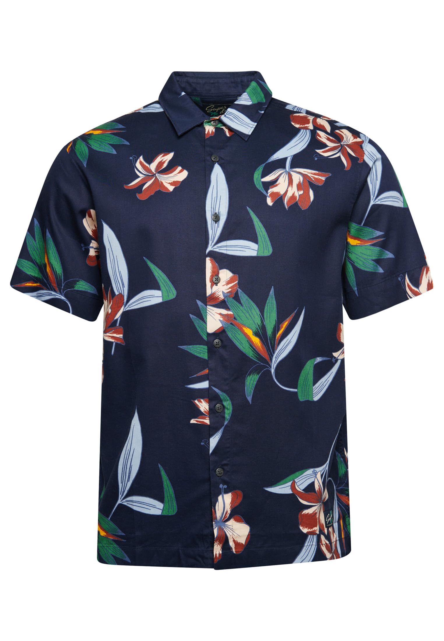 Superdry Vintage Hawaiian S/S Shirt for Men, Dark Navy Hawaiian, XXL