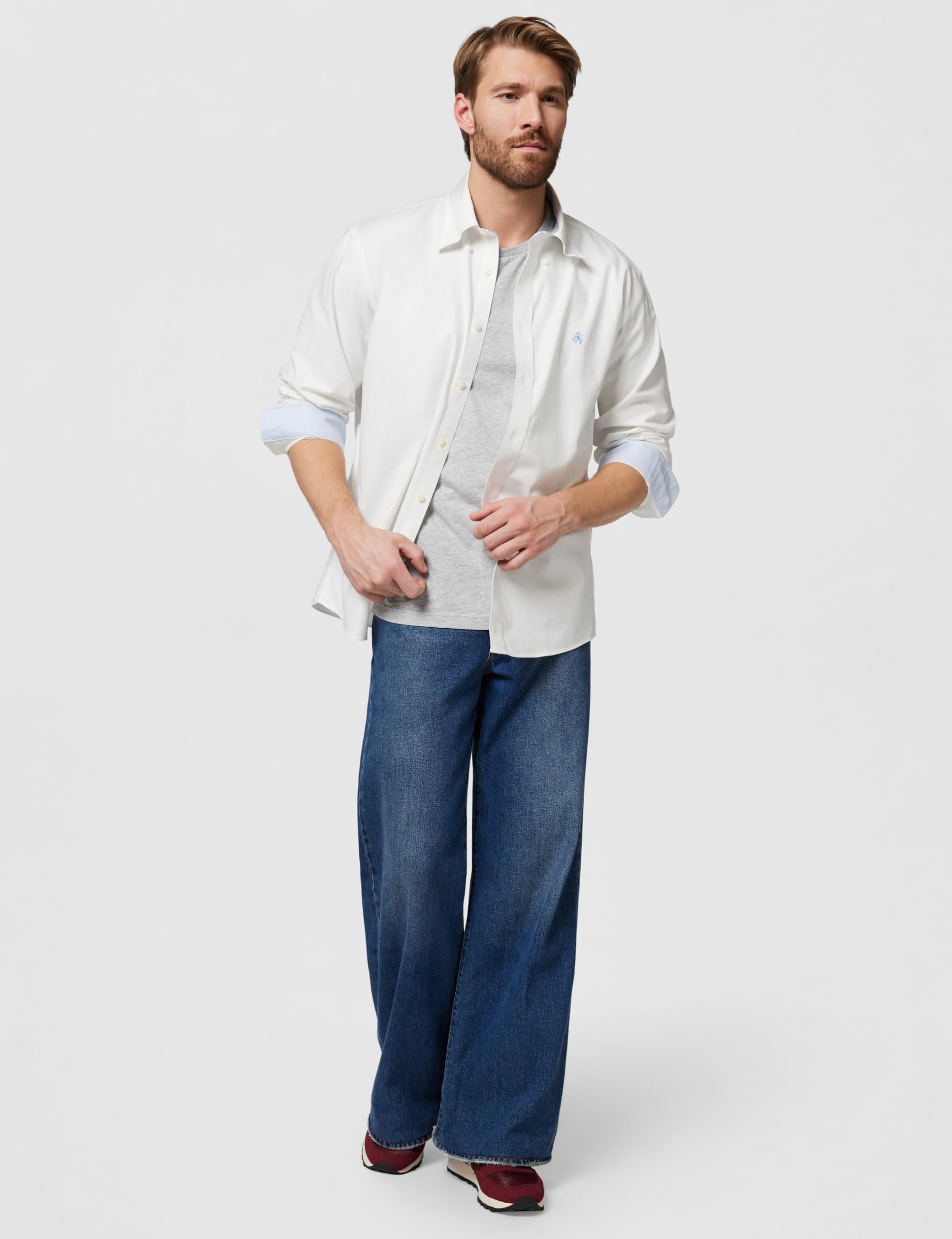 Brooks Brothers Non-Iron Long Sleeve Button Down Sport Shirt Camicia Button-Down Uomo