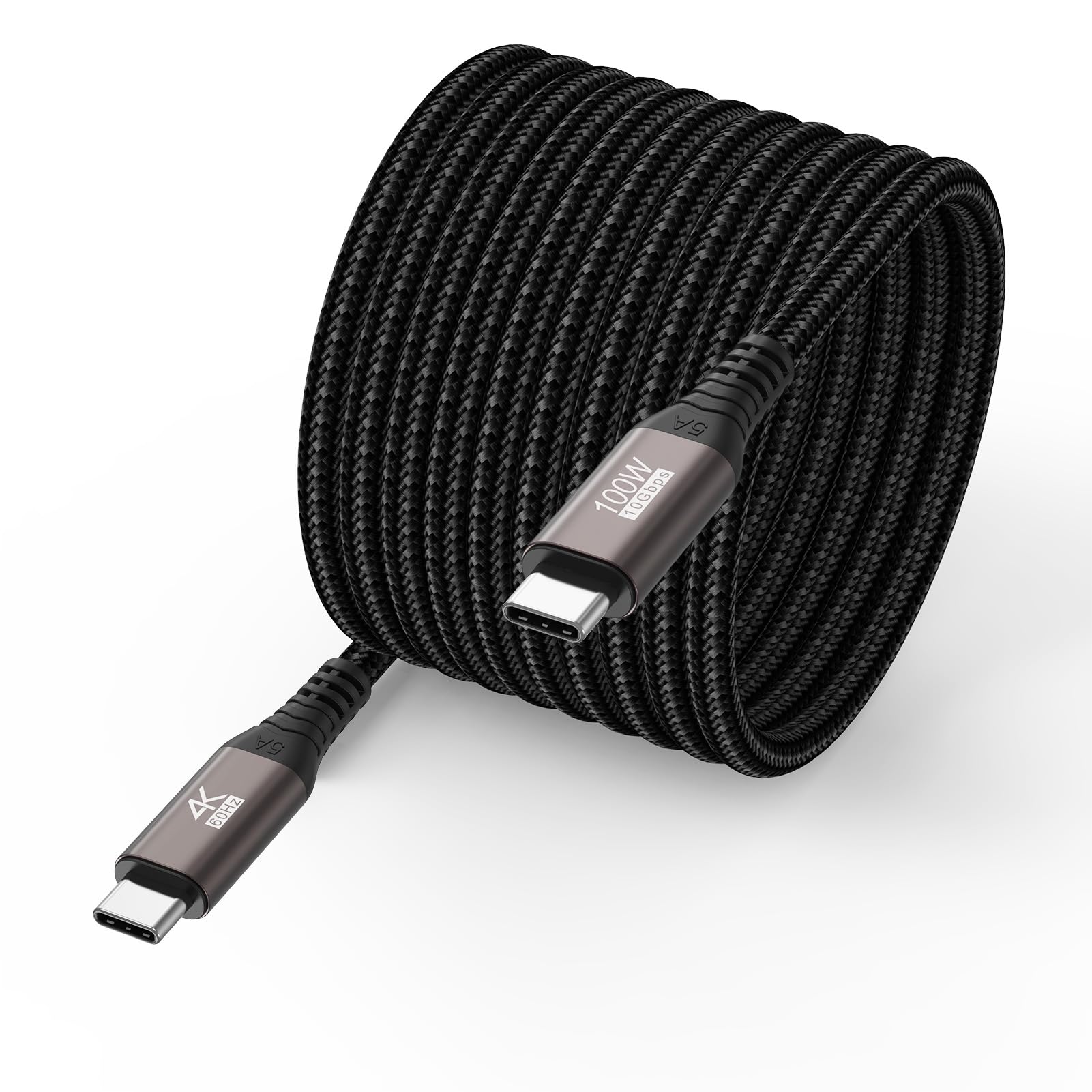 Cable USB C de 20 pies, cable USB 3.2 Gen 2 de 20 pies, cable USB C a C de carga rápida/monitor de video/datos (4K a 60Hz, 100W, 10Gbps) para USB C Hub VR, monitor portátil KYY/MNN, LG, DELL-6M
