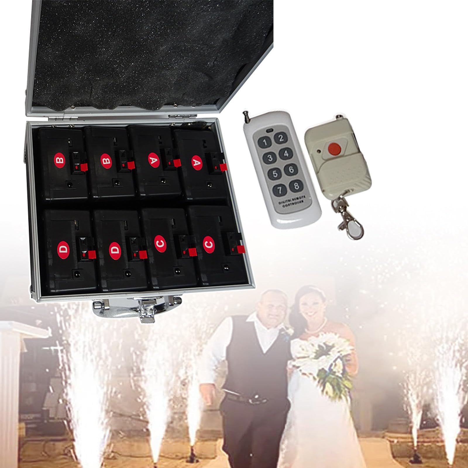 Sis-Tema De Encendido De Fuegos Artificiales,Fiesta Pirotécnica,Mando a Distancia Inalámbrico,Canal De Chispas, Celebraciones Y Eventos,8PCS