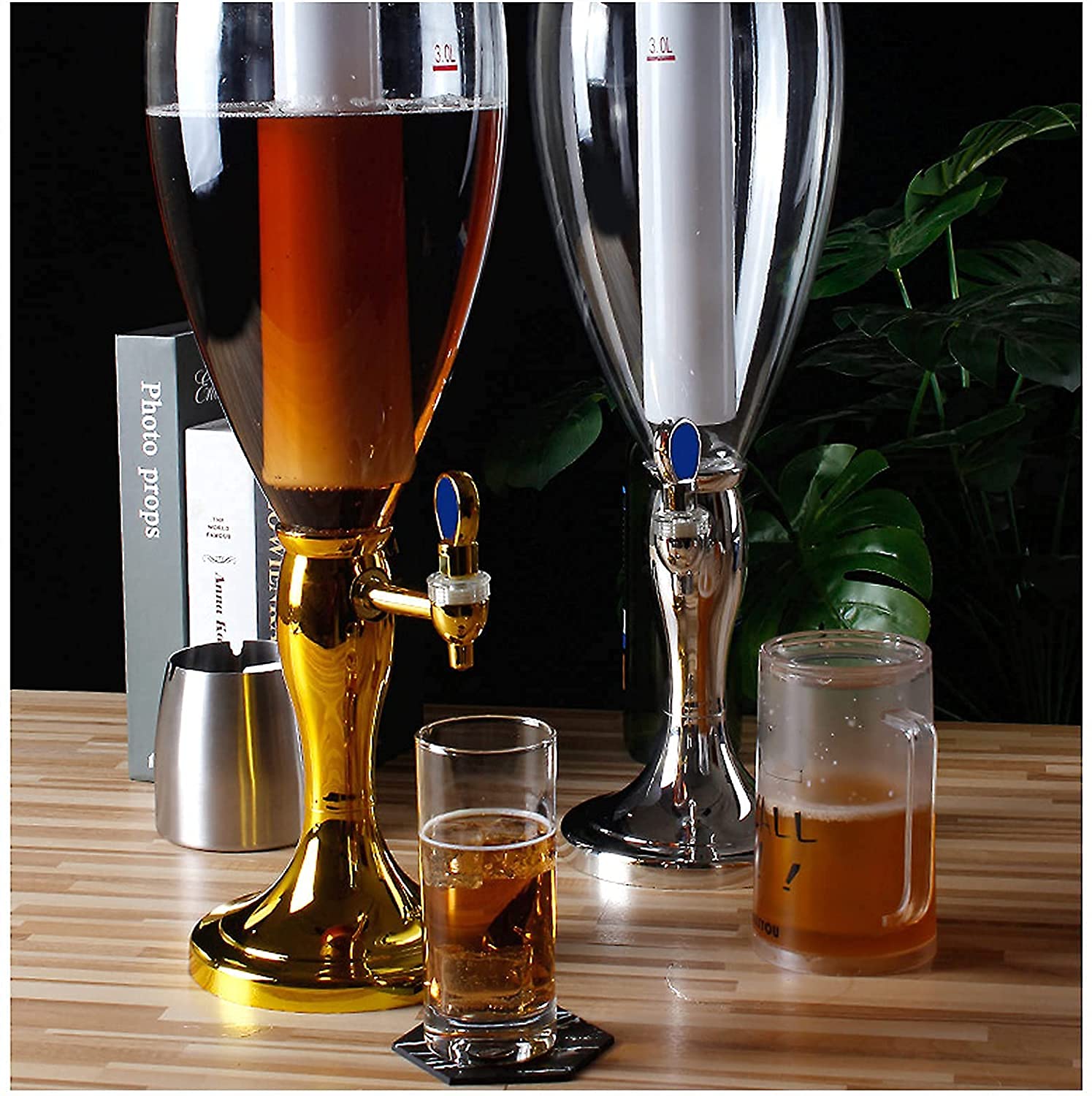 MU Bierturm, Bierfass-Spender, Getränkespender, Bierturm, Getränkespender, Heimbar-Zubehör, einfach zu reinigen, Glaswaren, 5 l