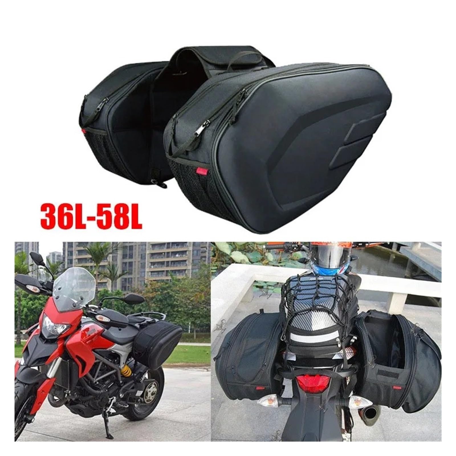 Motorrad Werkzeugtasche Motorradsattel Doppelseitig Multifunktional Reise und Reiten Seitliche Kapuze Helmtasche