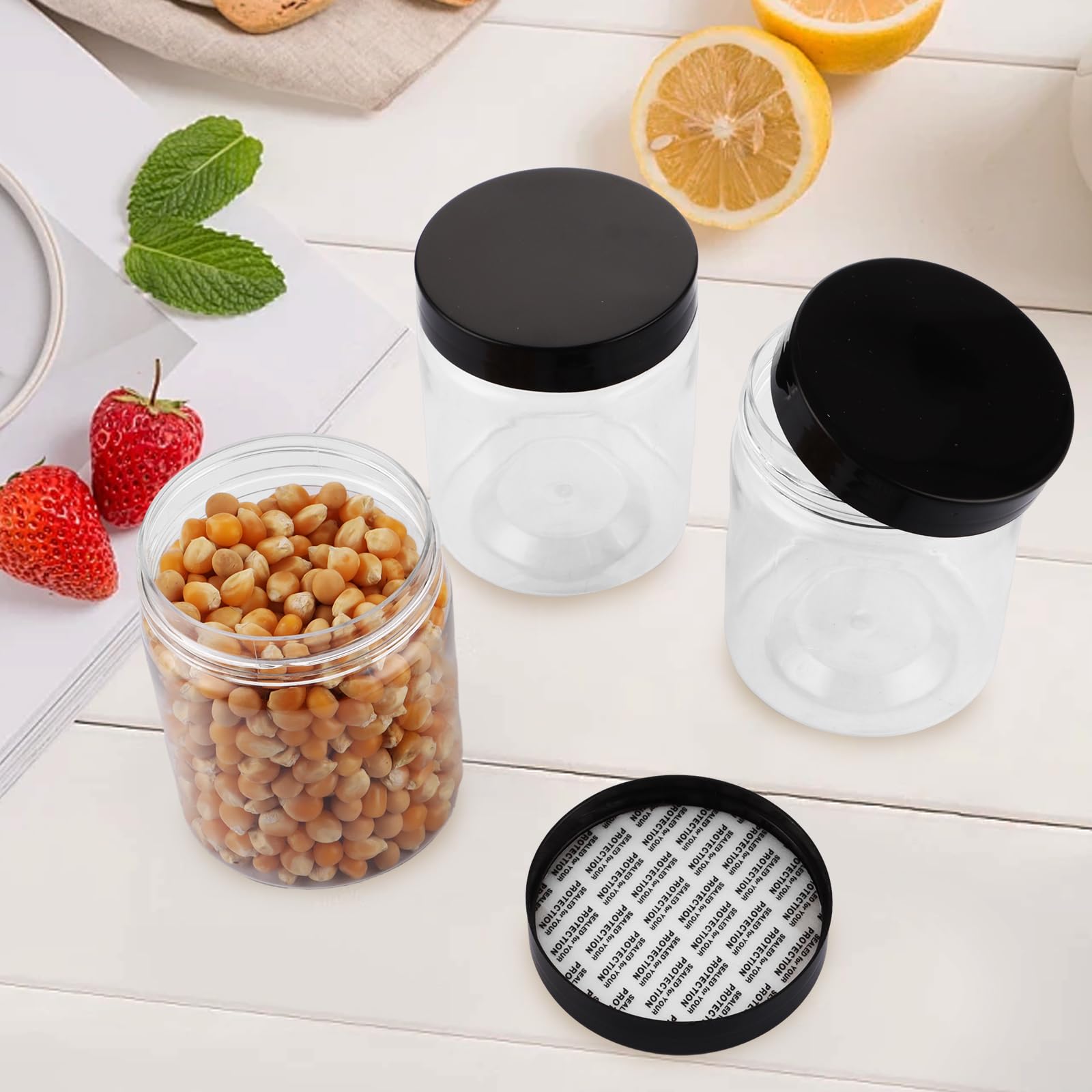 FWEEK 20 Pièces Set De Bocaux à Provisions 240ml Sans BPA - Récipients Étanchés En Plastique Avec Couvercle