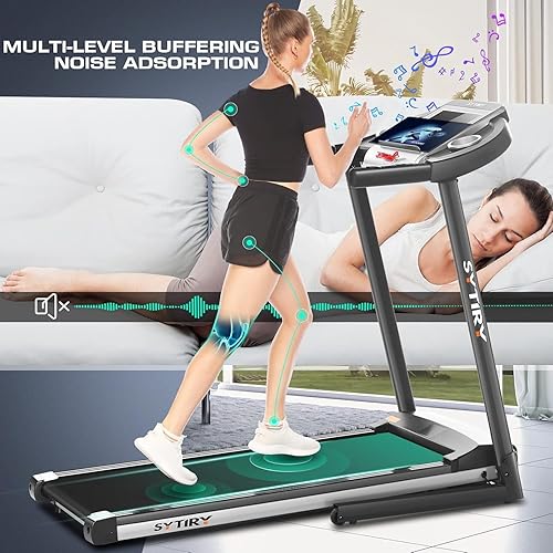 Miniatura 5 de SYTIRY Folding Incline Treadmill -Foldable Home Fitness Equipment with 10" HD TV Touchscreen, Max 3.25HP Brushless Motorand WiFi Connection,3D