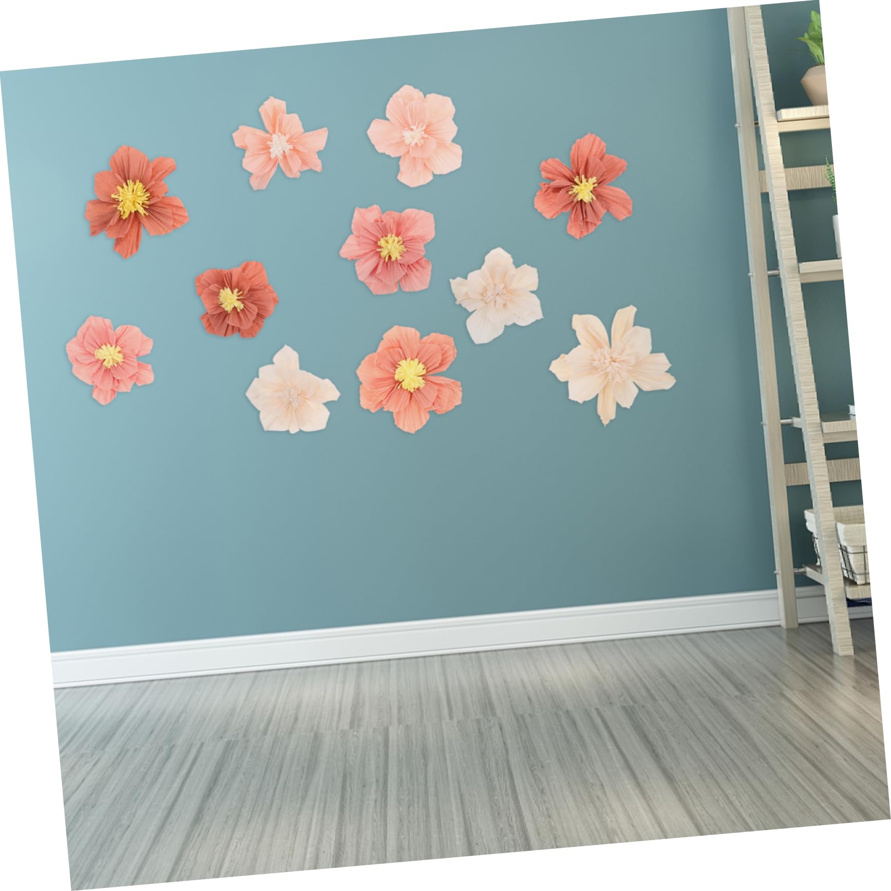 Fleurs en Papier Crépon 24 Pièces pour Décoration Murale 3D